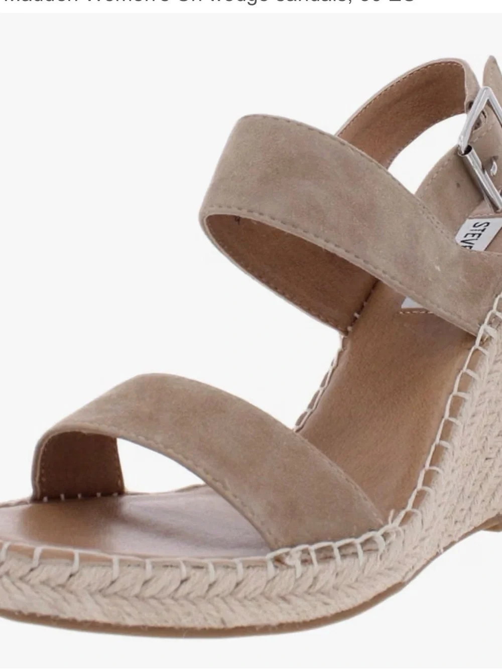 Steve Madden Taupe Suede Espadrille Wedge Sandals